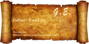 Geher Evelin névjegykártya